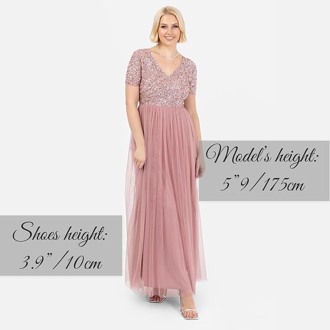 Maya Deluxe Women's Maxi Short Sleeve Empire Waist Bridesmaid Dress Prom Wedding