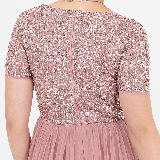 Maya Deluxe Women's Maxi Short Sleeve Empire Waist Bridesmaid Dress Prom Wedding